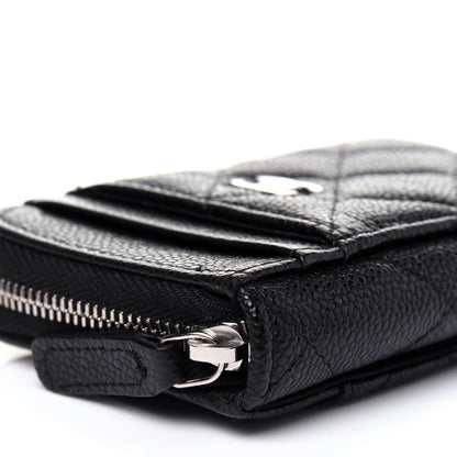 Chanel Caviar Quilted Zip Card Holder Black 11 of 13