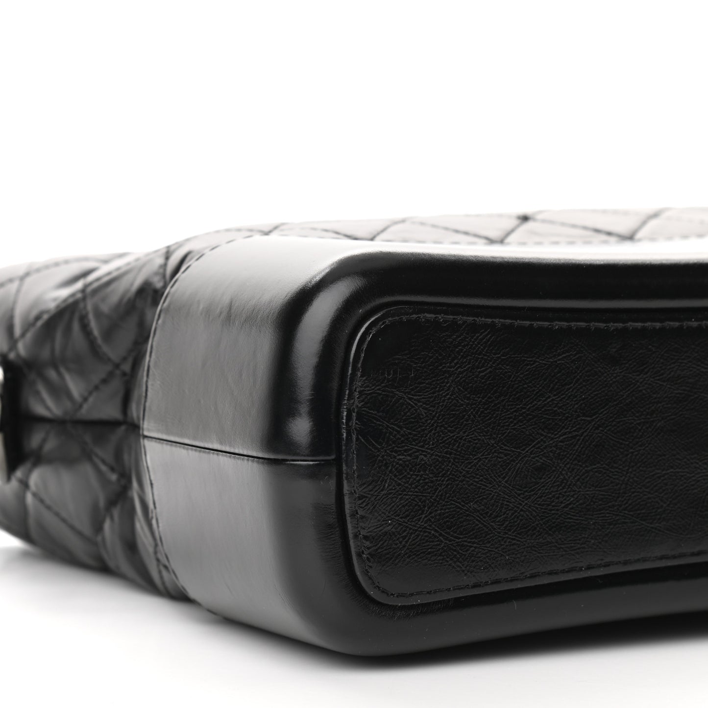 Aged Calfskin Quilted Medium Gabrielle Hobo Black