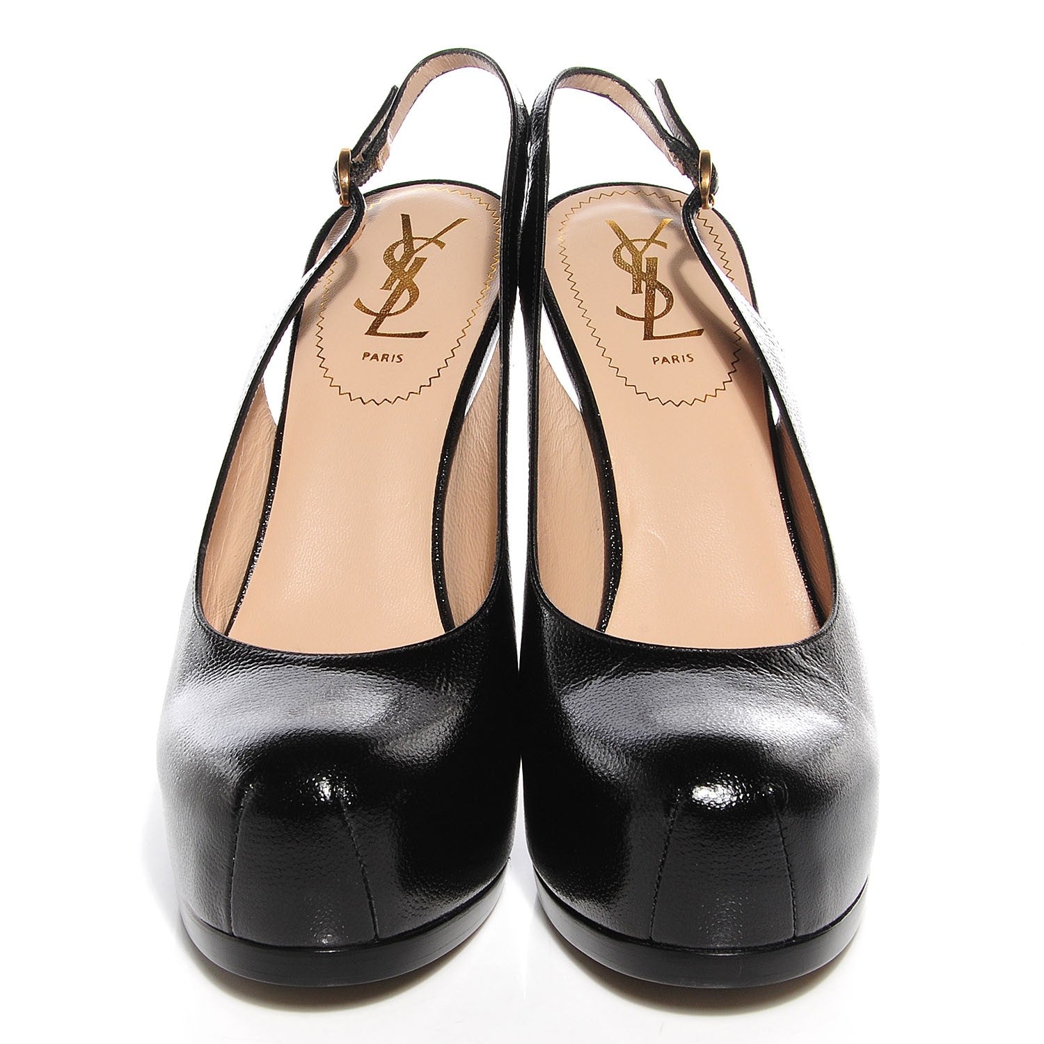 Saint Laurent Vernigolf Tribtoo Platform Slingback 80 Pumps Black 38.5 2 of 7