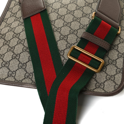 Gucci GG Supreme Monogram Web Medium Neo Vintage Flap Messenger Bag Beige New Acero 12 of 13