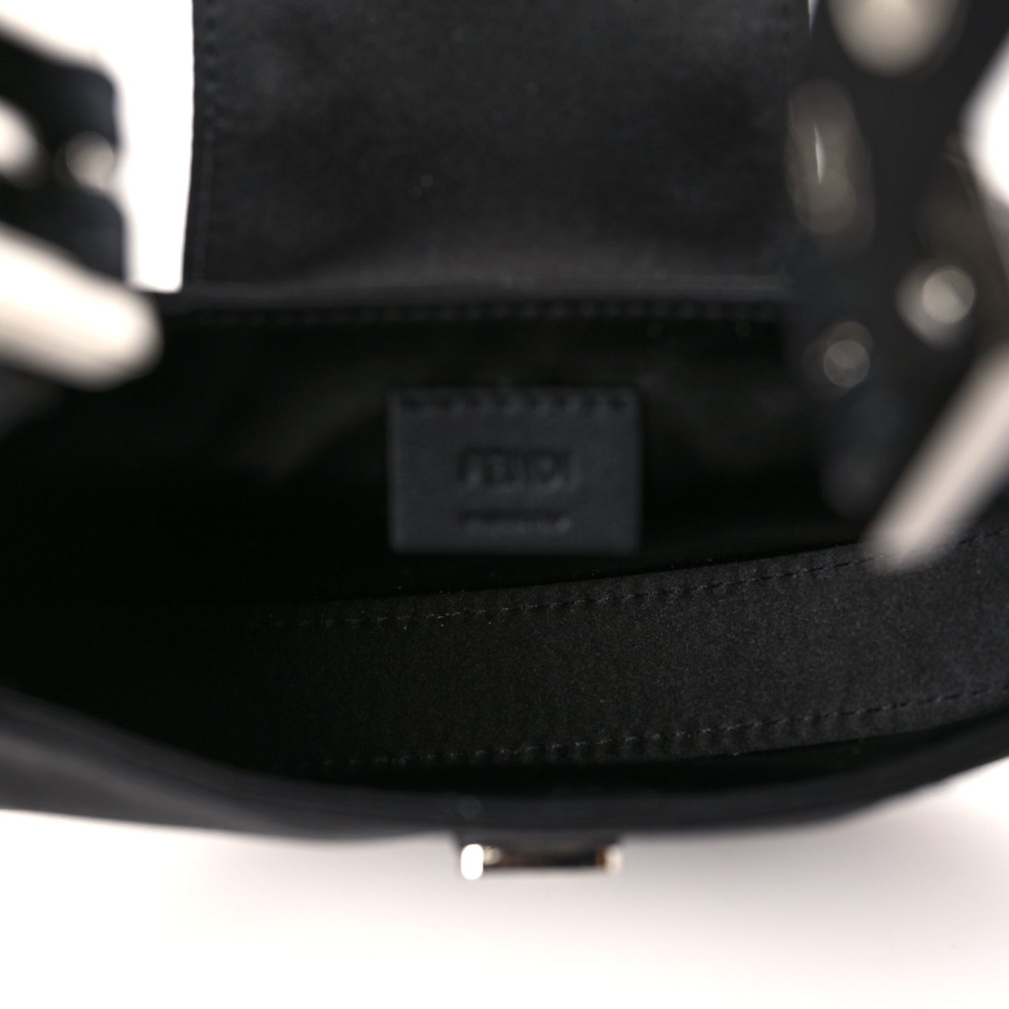 Silk Satin Mini Cookie Hobo Bag Black