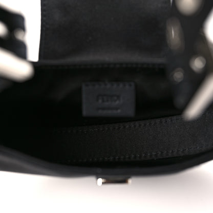 Fendi Silk Satin Mini Cookie Hobo Bag Black 5 of 9