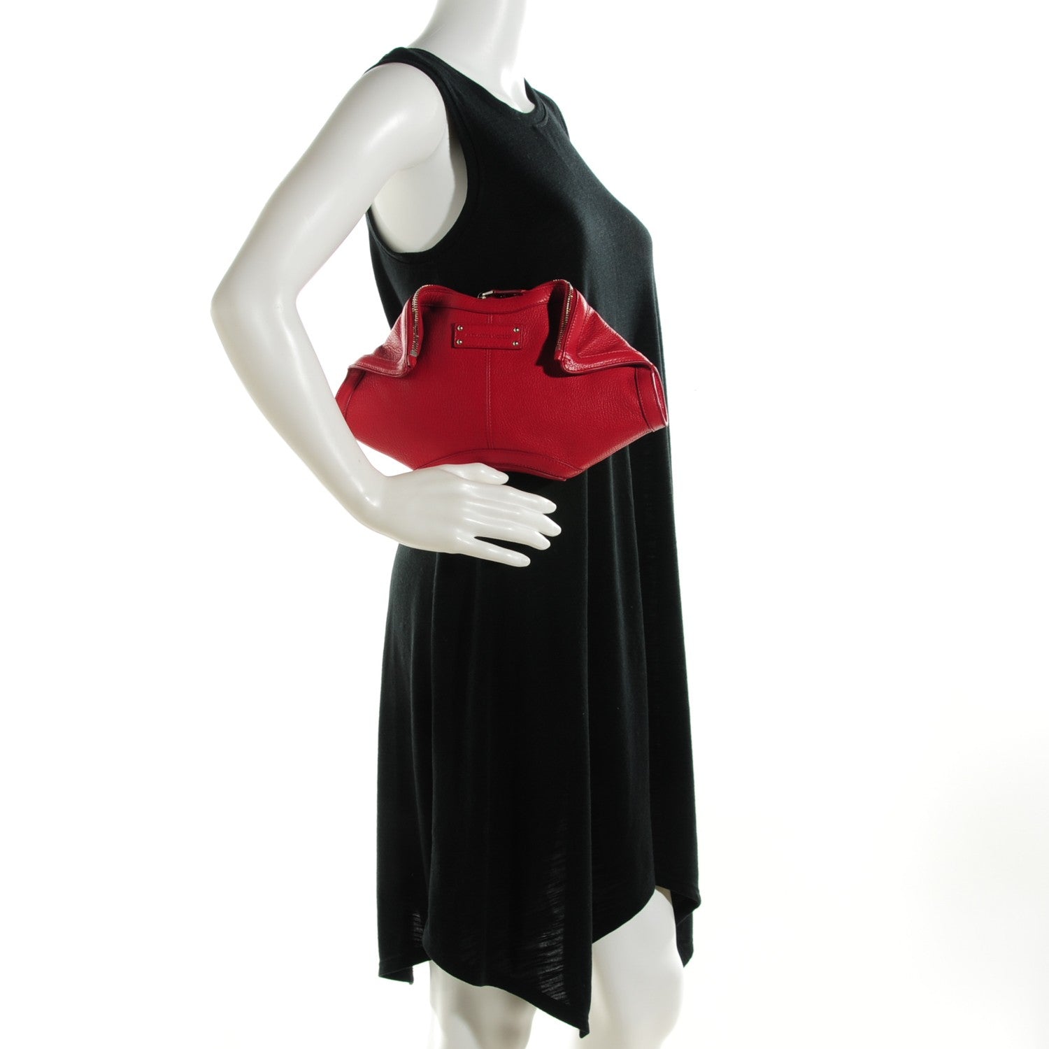 Alexander McQueen Calfskin De Manta Clutch Red 2 of 7