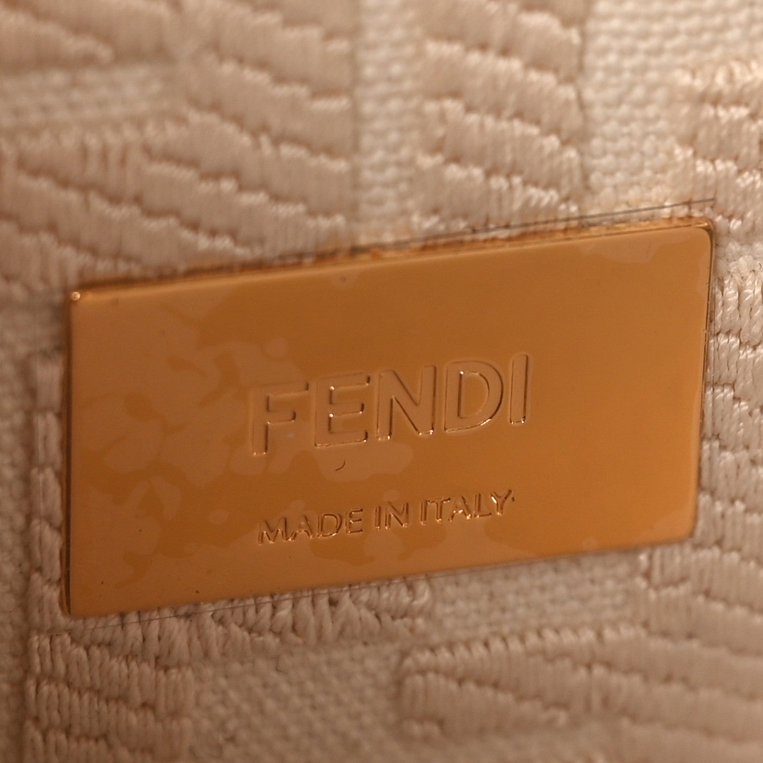 Fendi Vitello Seta Canvas FF Embroidered Medium Peekaboo Iconic Satchel Miele 6 of 8