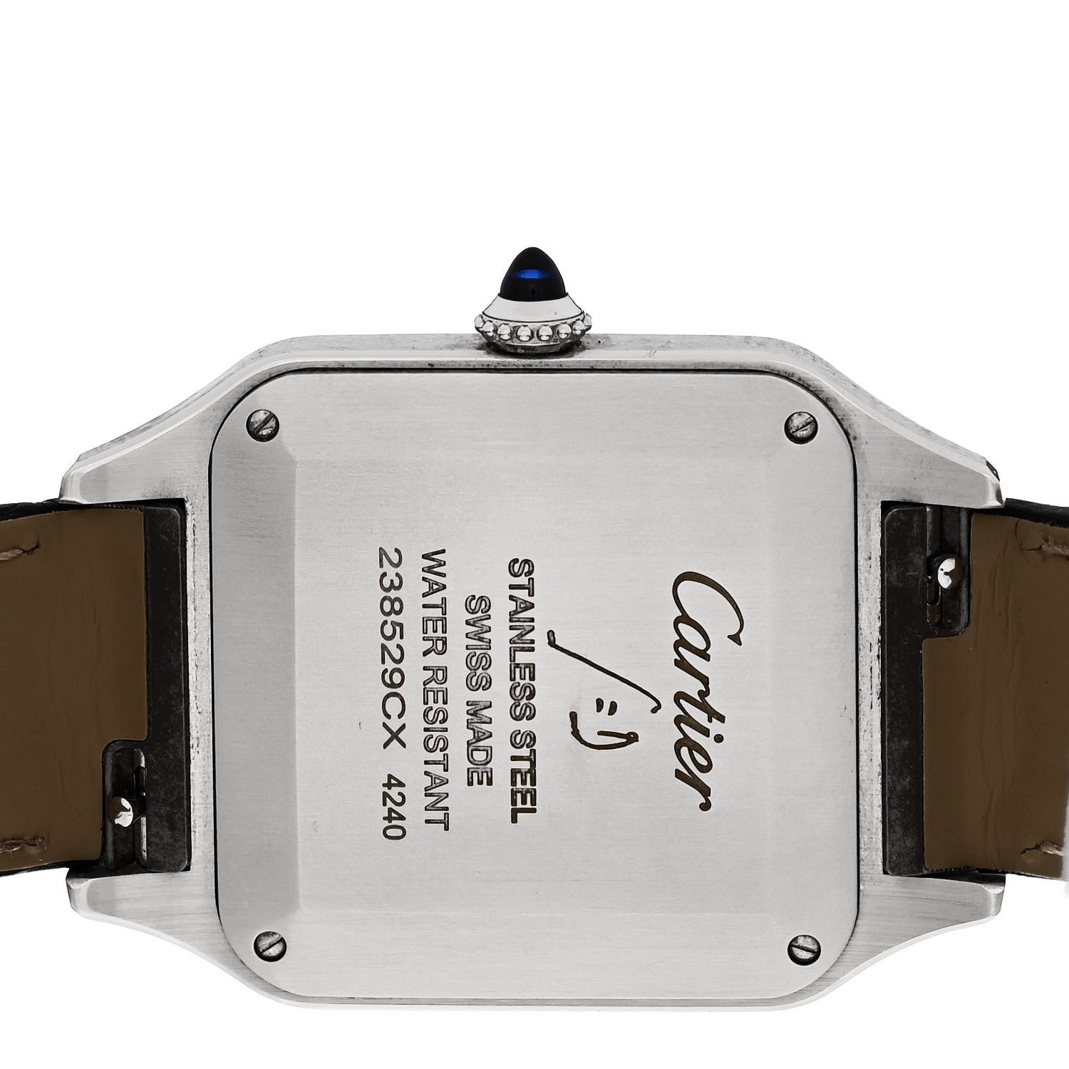 Cartier Stainless Steel Alligator 31.4mm Santos Dumont Quartz Watch 4 of 5