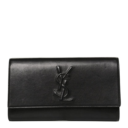 Saint Laurent Calfskin Monogram Large Belle De Jour Clutch Black 1 of 9