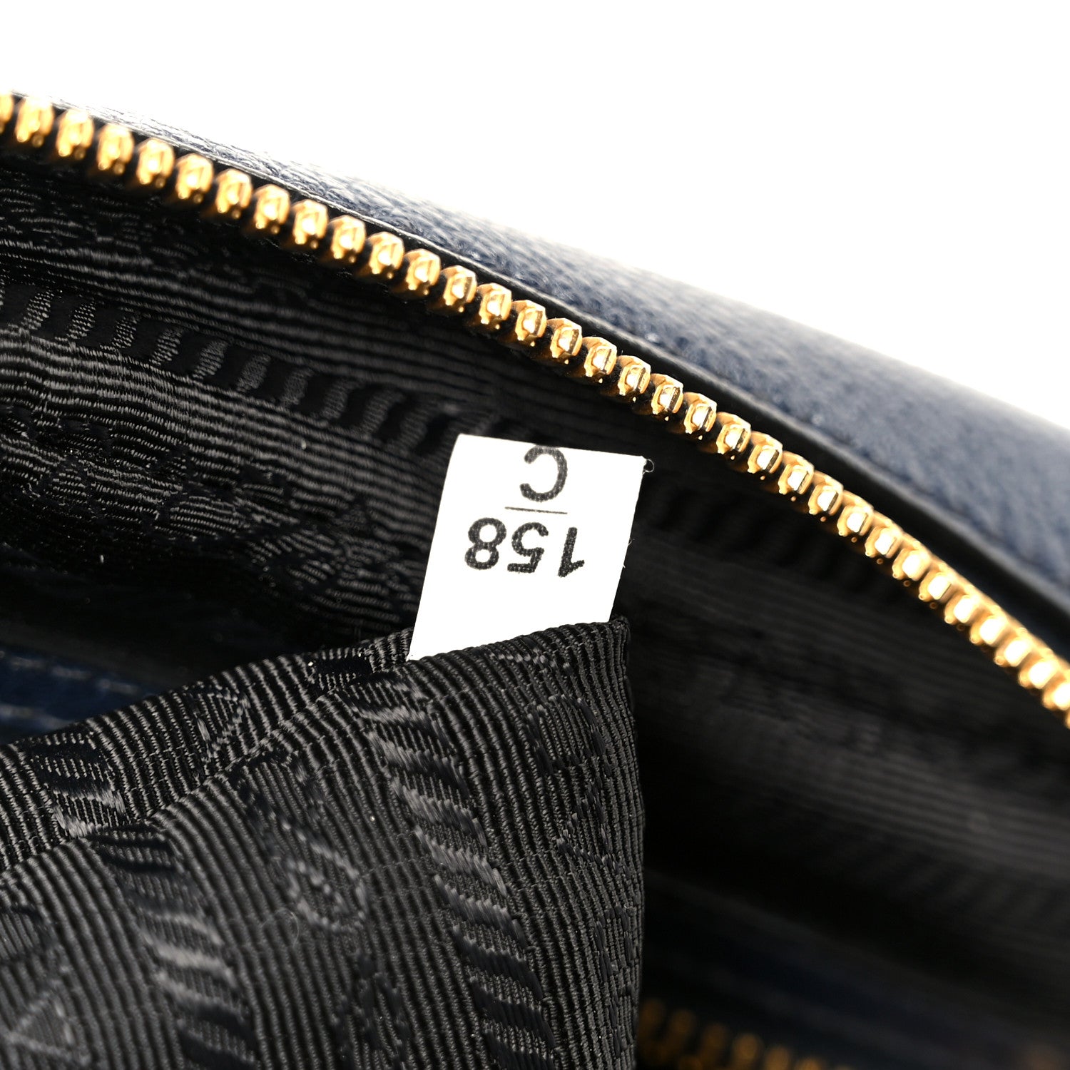 Prada Glace Calfskin Embossed Logo Camera Bag Navy Blue 7 of 12