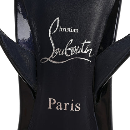 Christian Louboutin Pearlescent Patent Calfskin Kate Max O Slingback 100 Pumps 36 Navy 9 of 9