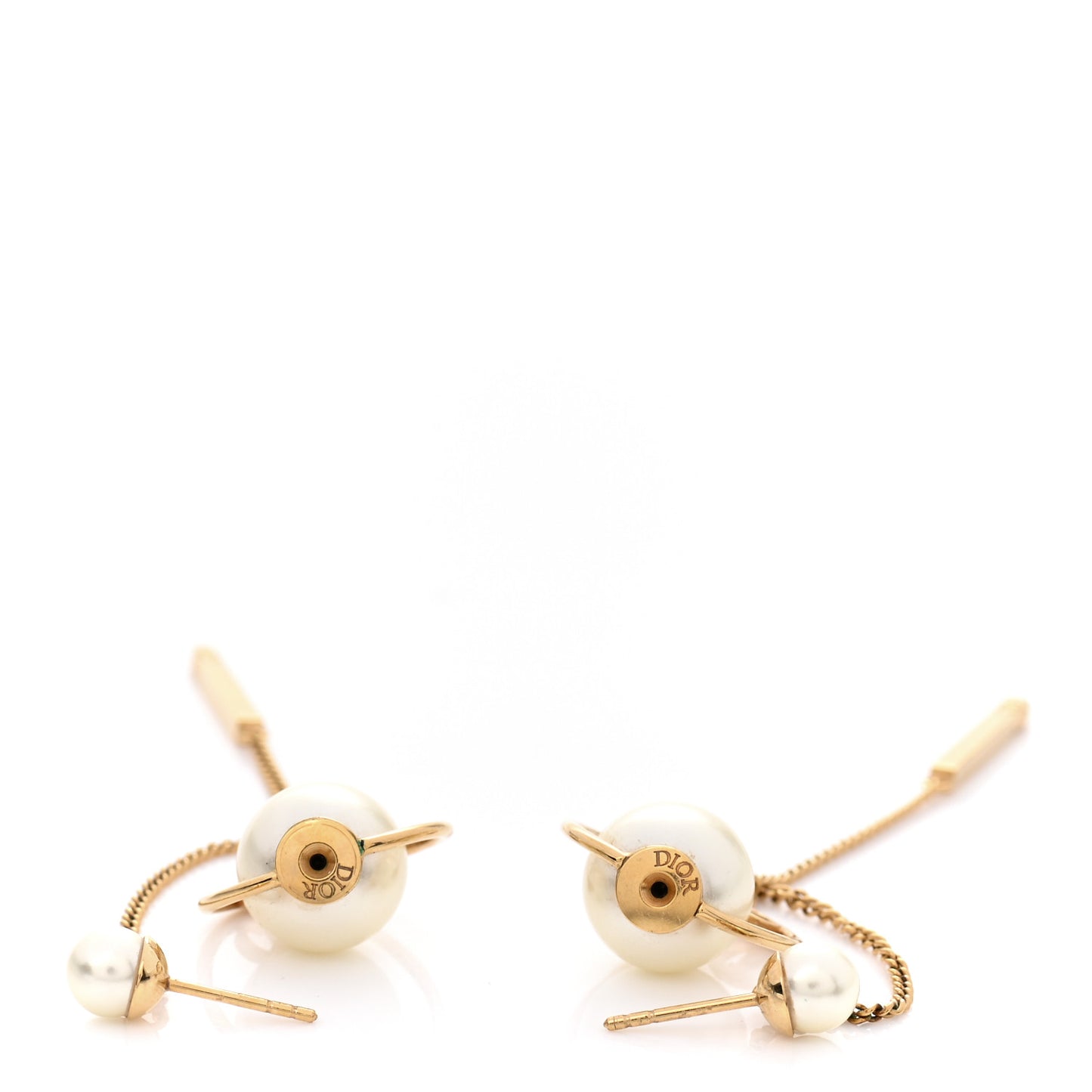 Pearl Tribales Dangle Chain Earrings Gold