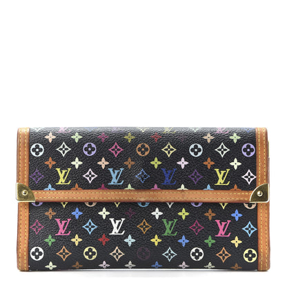 Louis Vuitton Monogram Multicolor Porte Tresor International Wallet Black 1 of 10