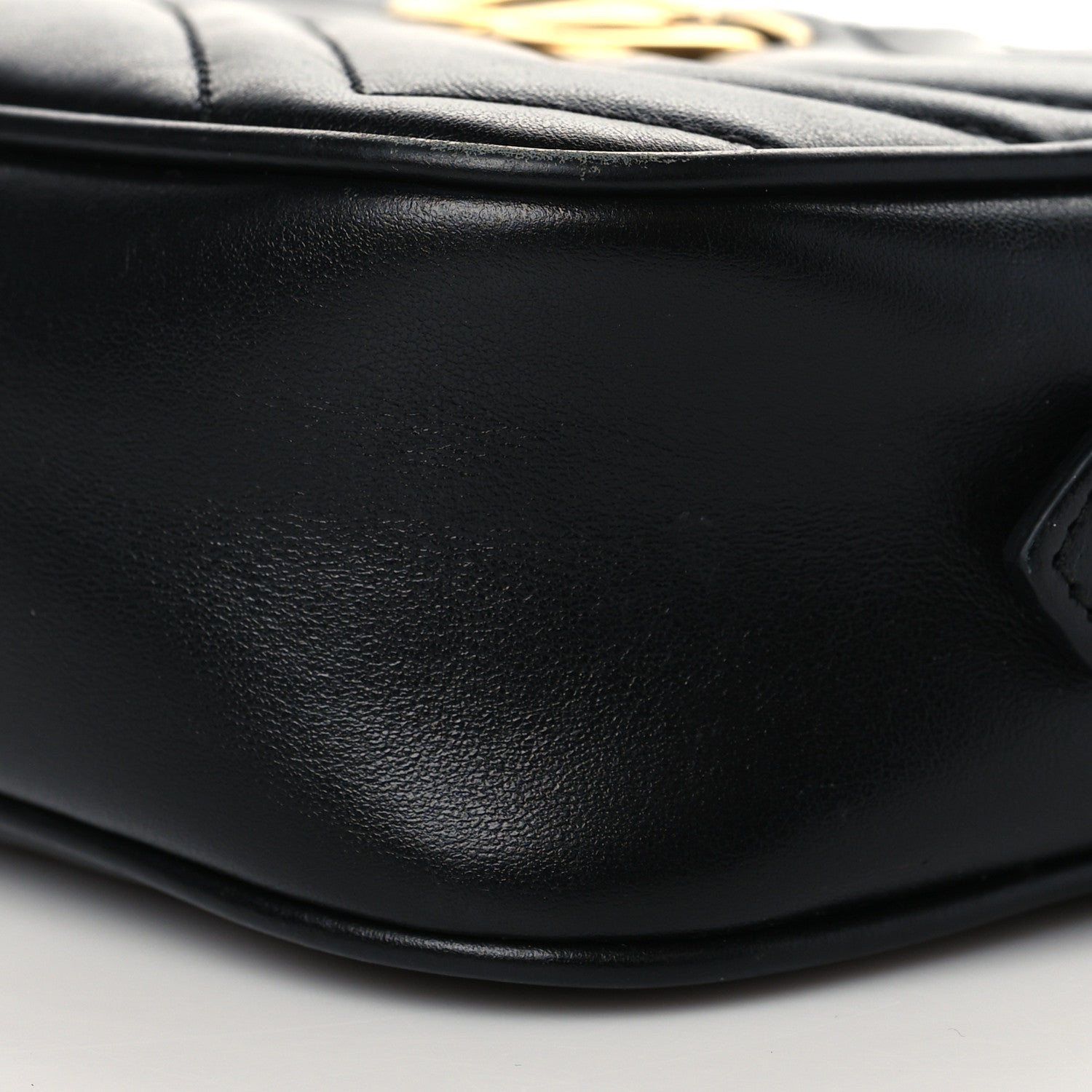 Gucci Calfskin Matelasse Mini GG Marmont Chain Shoulder Bag Black 11 of 11