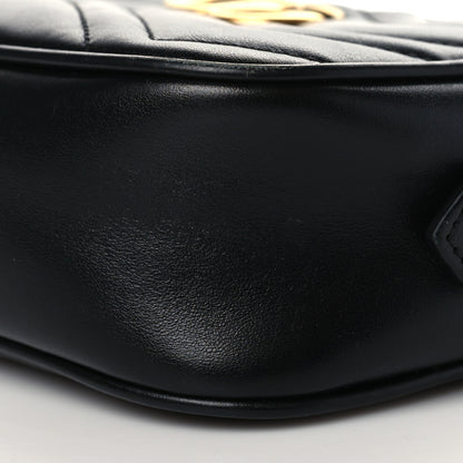 Gucci Calfskin Matelasse Mini GG Marmont Chain Shoulder Bag Black 11 of 11