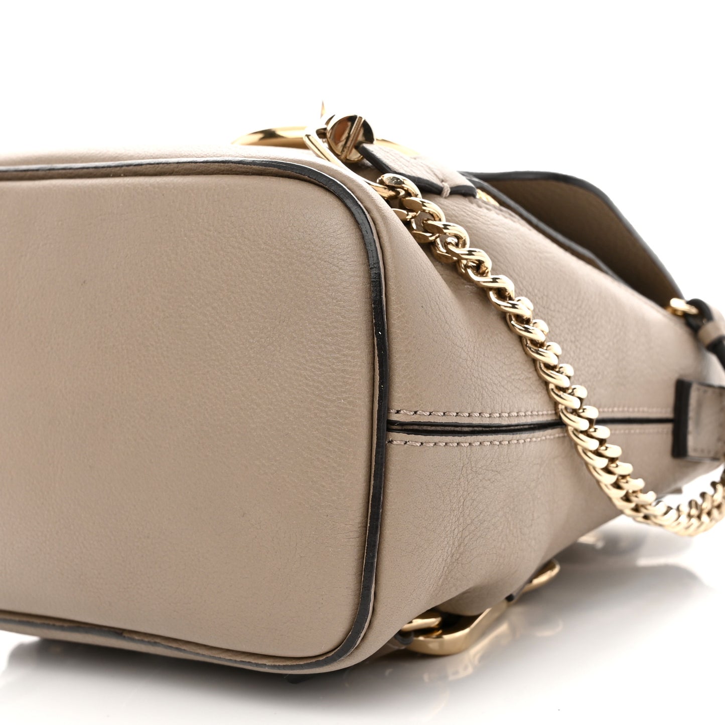 Suede Calfskin Mini Faye Backpack Motty Grey