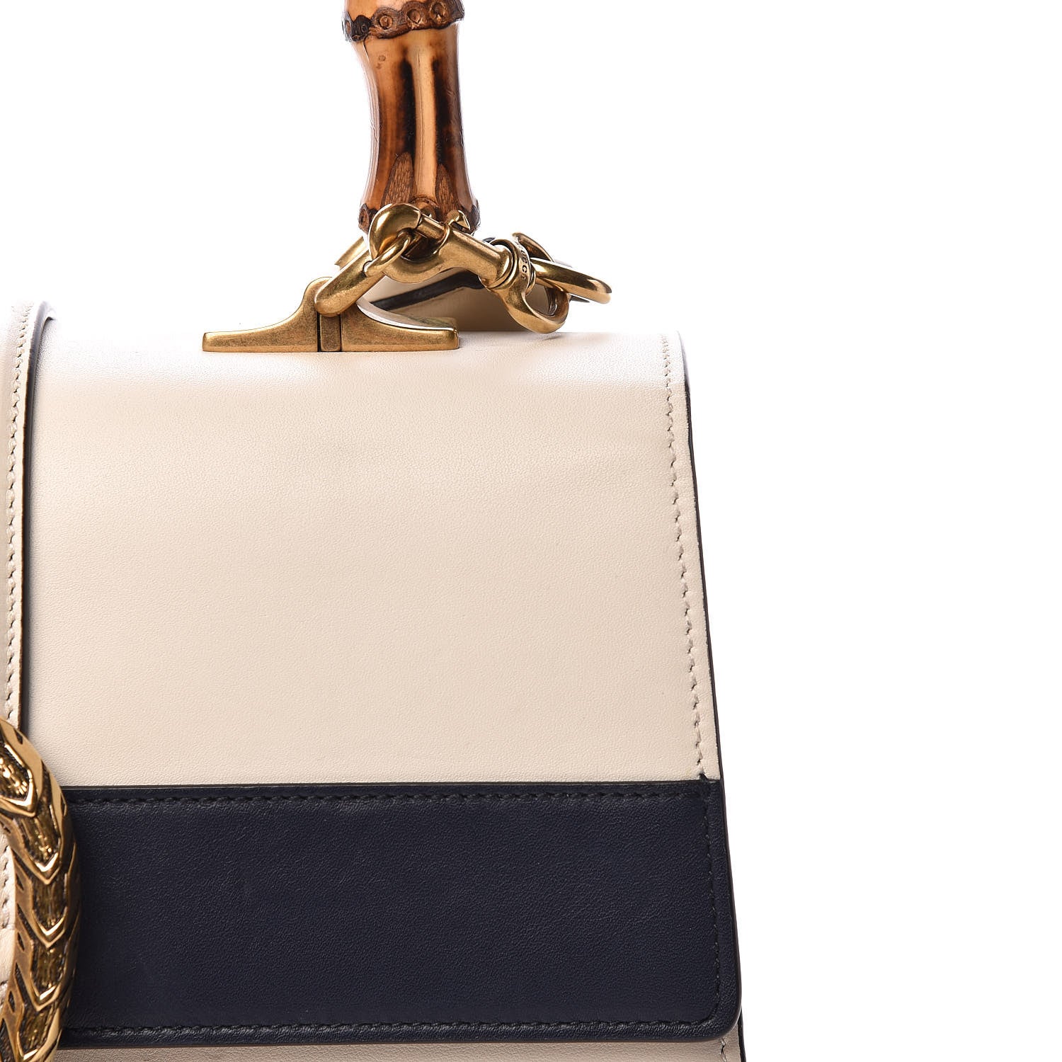 Gucci Calfskin Bamboo Web Medium Dionysus Top Handle Bag White Blue Hibiscus Red 9 of 17