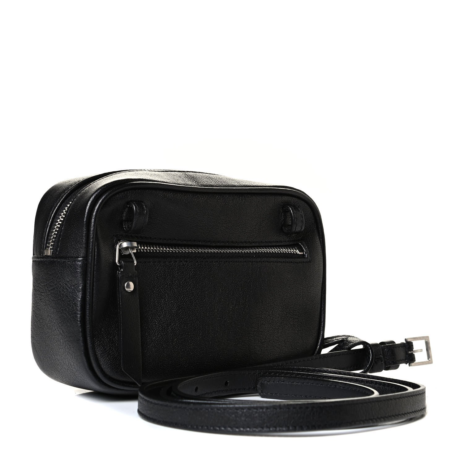 Saint Laurent Calfskin Matelasse Studded Monogram Lou Belt Bag Black 4 of 9