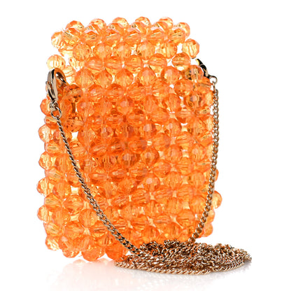 Fendi Glass Vitello King Beaded Mini Pico Baguette Charm Orange 2 of 8