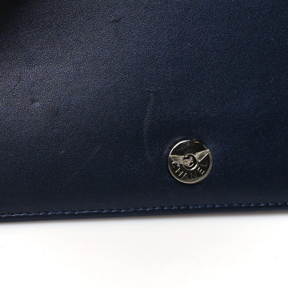 Chanel Lambskin Chevron Quilted Studded Wallet On Chain WOC Navy 13 of 14