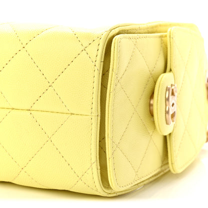 Chanel Caviar Quilted Mini Chanel 25 Handbag Light Yellow 10 of 10