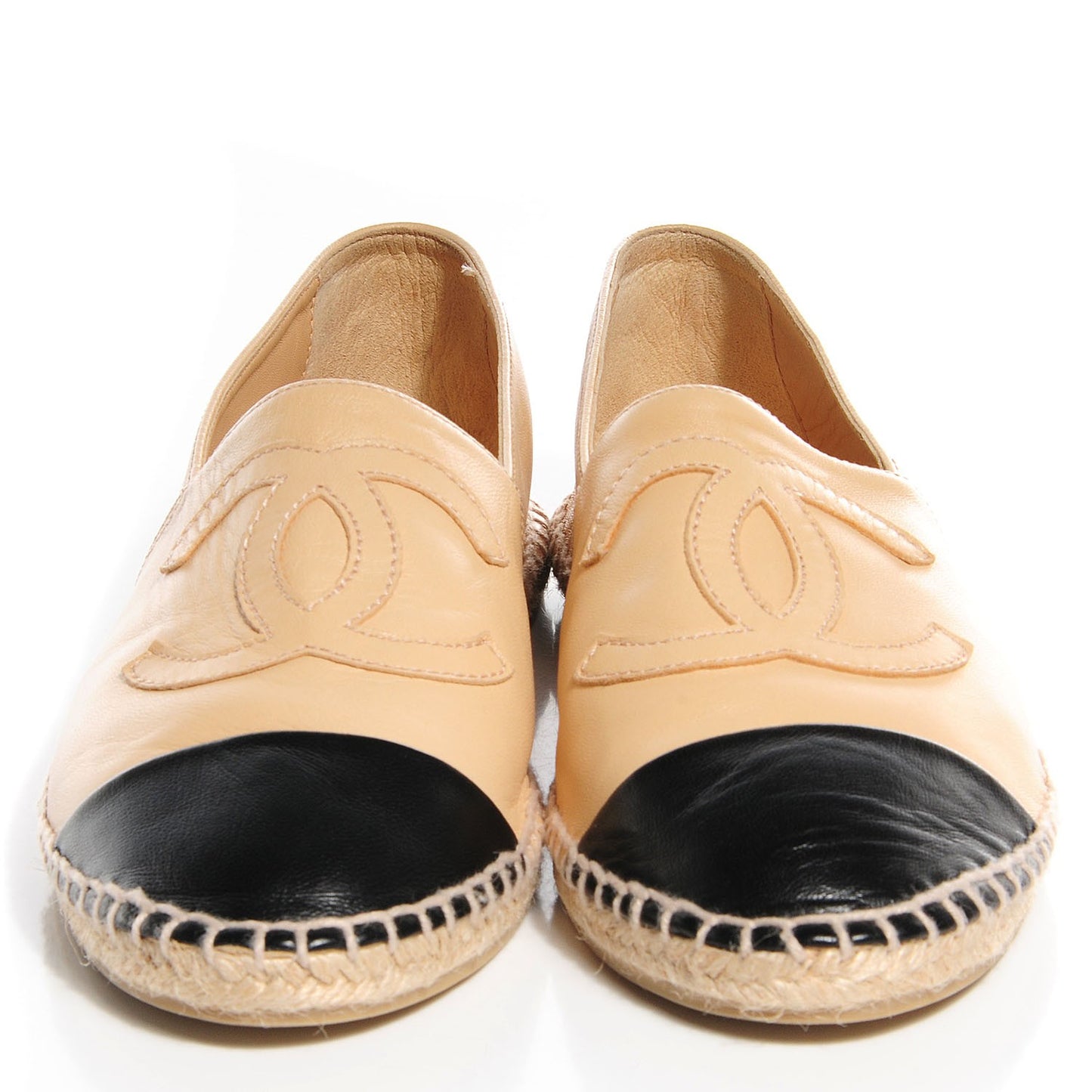 Lambskin CC Espadrilles 41 Beige Black