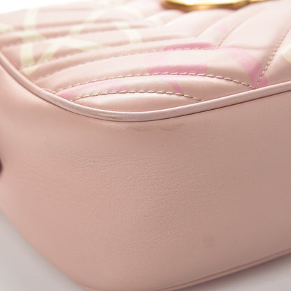 Gucci Calfskin Matelasse GucciGhost Small GG Marmont Chain Shoulder Bag Perfect Pink Rosa Ivory 11 of 12