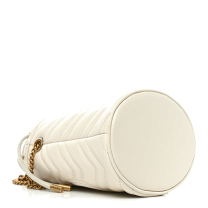 Gucci Calfskin Matelasse Mini GG Marmont 2.0 Bucket Bag White 4 of 11