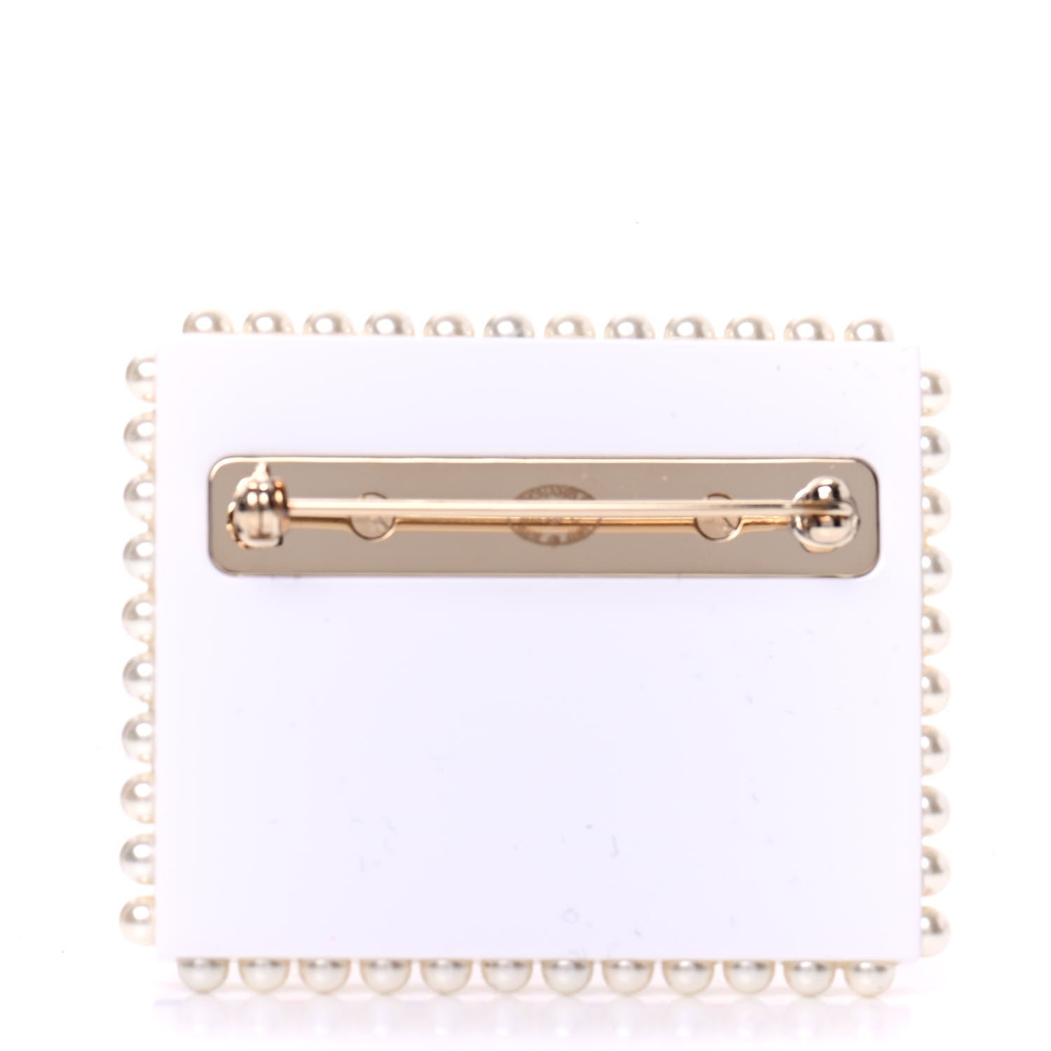 Chanel Resin Pearl Letter Brooch Black White Blue Red 3 of 5