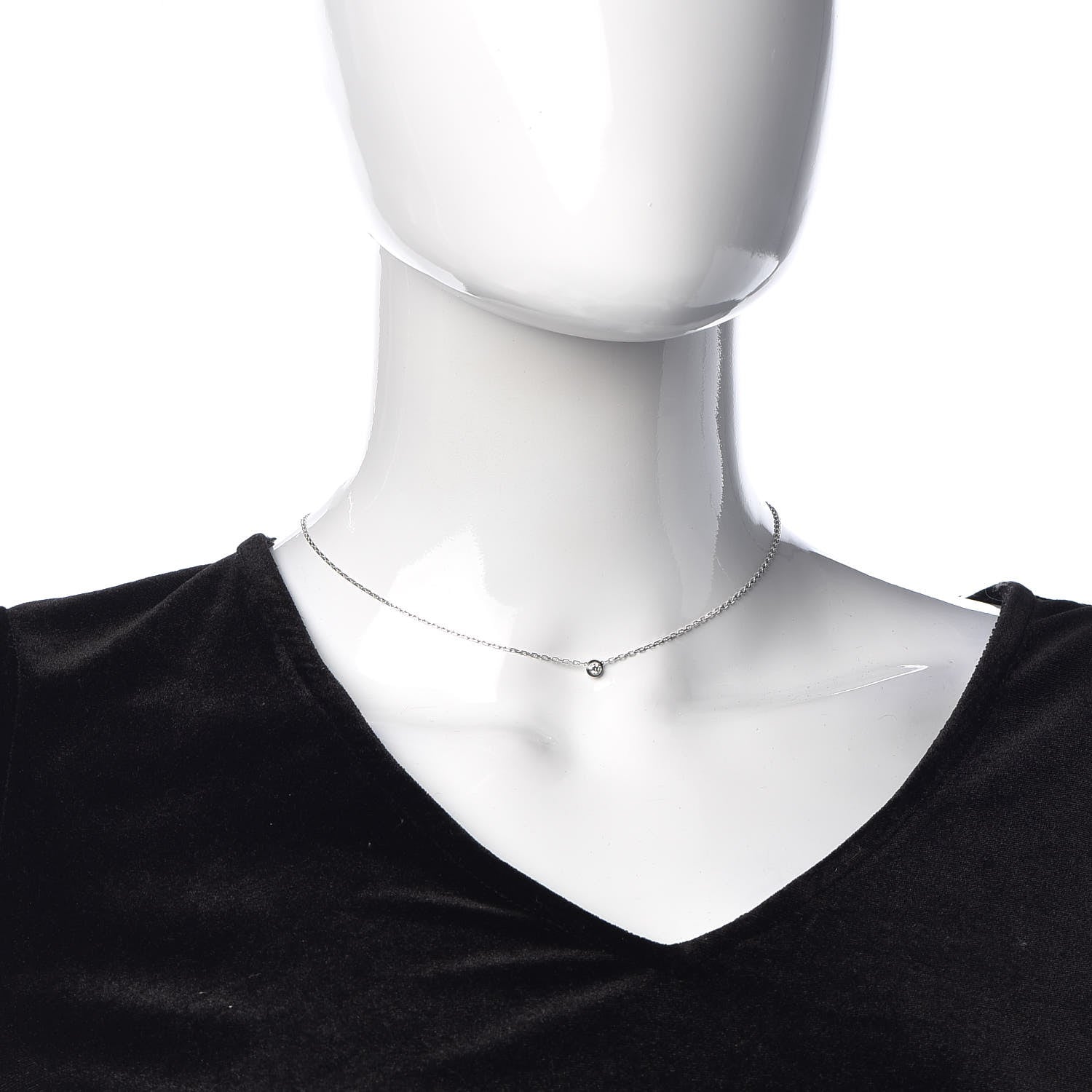 Cartier 18K White Gold Diamond SM D'Amour Pendant Necklace 2 of 5