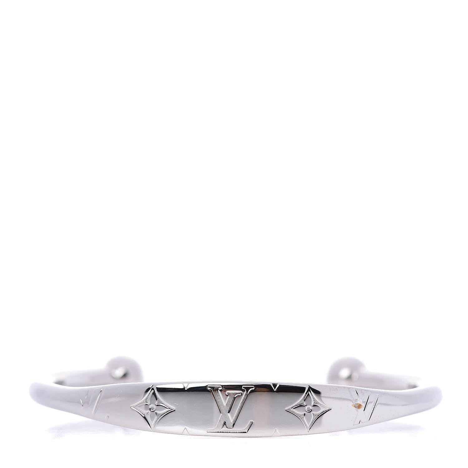 Louis Vuitton Brass Monogram Jonc Cuff M Silver 1 of 4