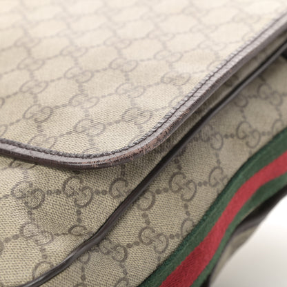 Gucci GG Plus Monogram Web Large Flap Messenger Bag Beige Dark Brown 17 of 18