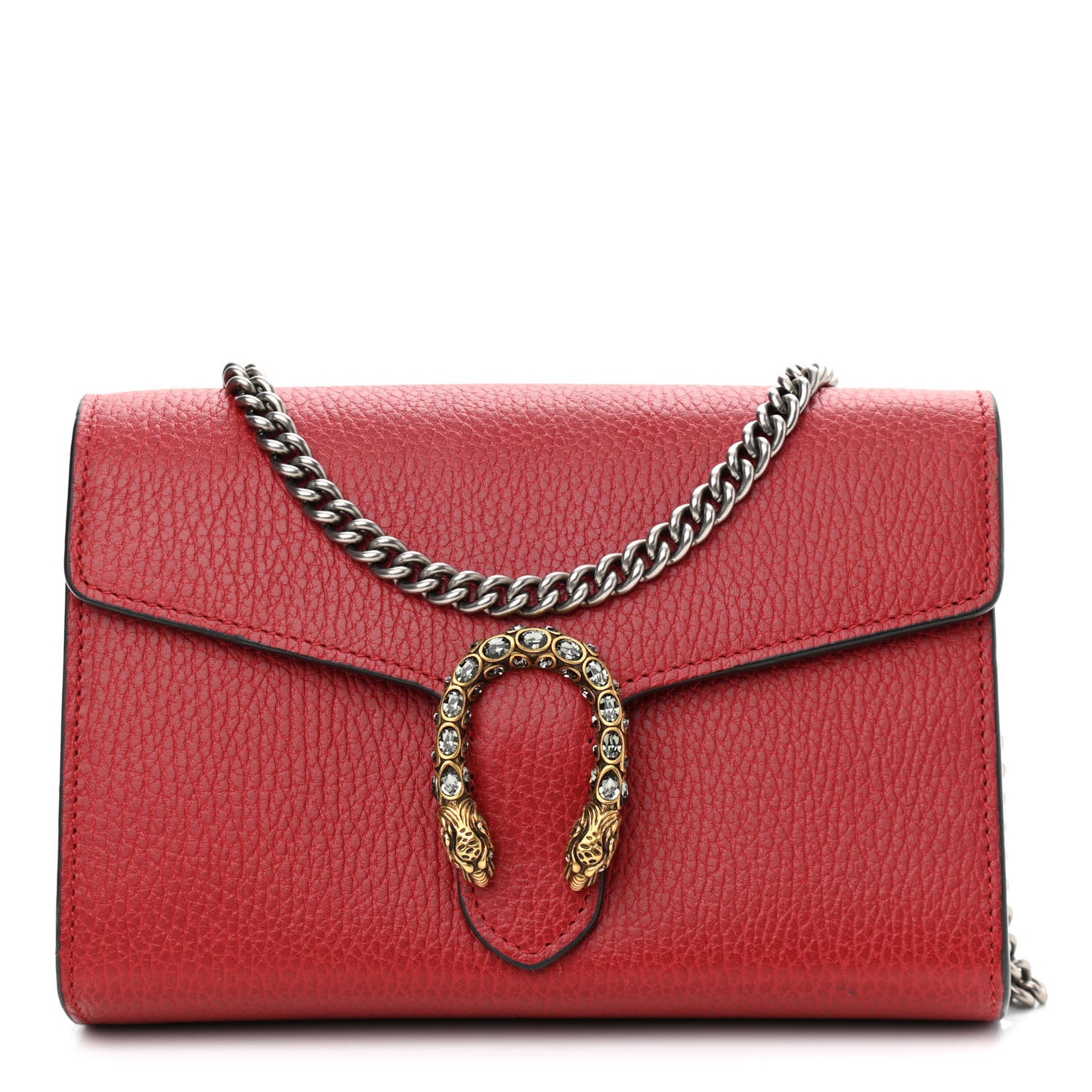 Calfskin Mini Dionysus Chain Wallet Hibiscus Red