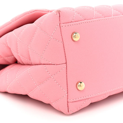 Chanel Caviar Quilted Small Coco Handle Flap Pink 11 of 19