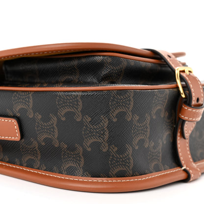 Celine Triomphe Canvas Medium Folco Bag Tan 8 of 9