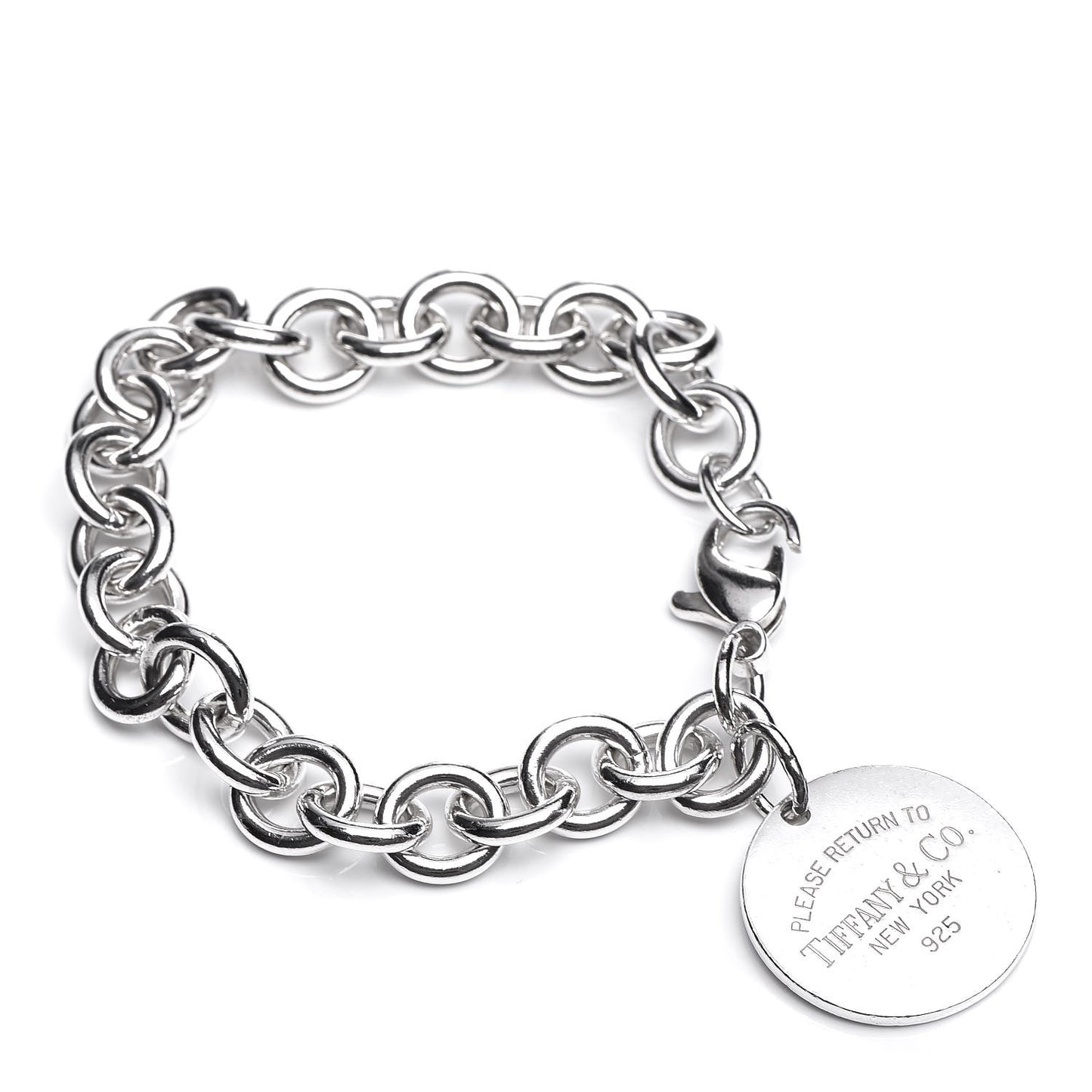 Sterling Silver Return to Round Tag Charm Bracelet