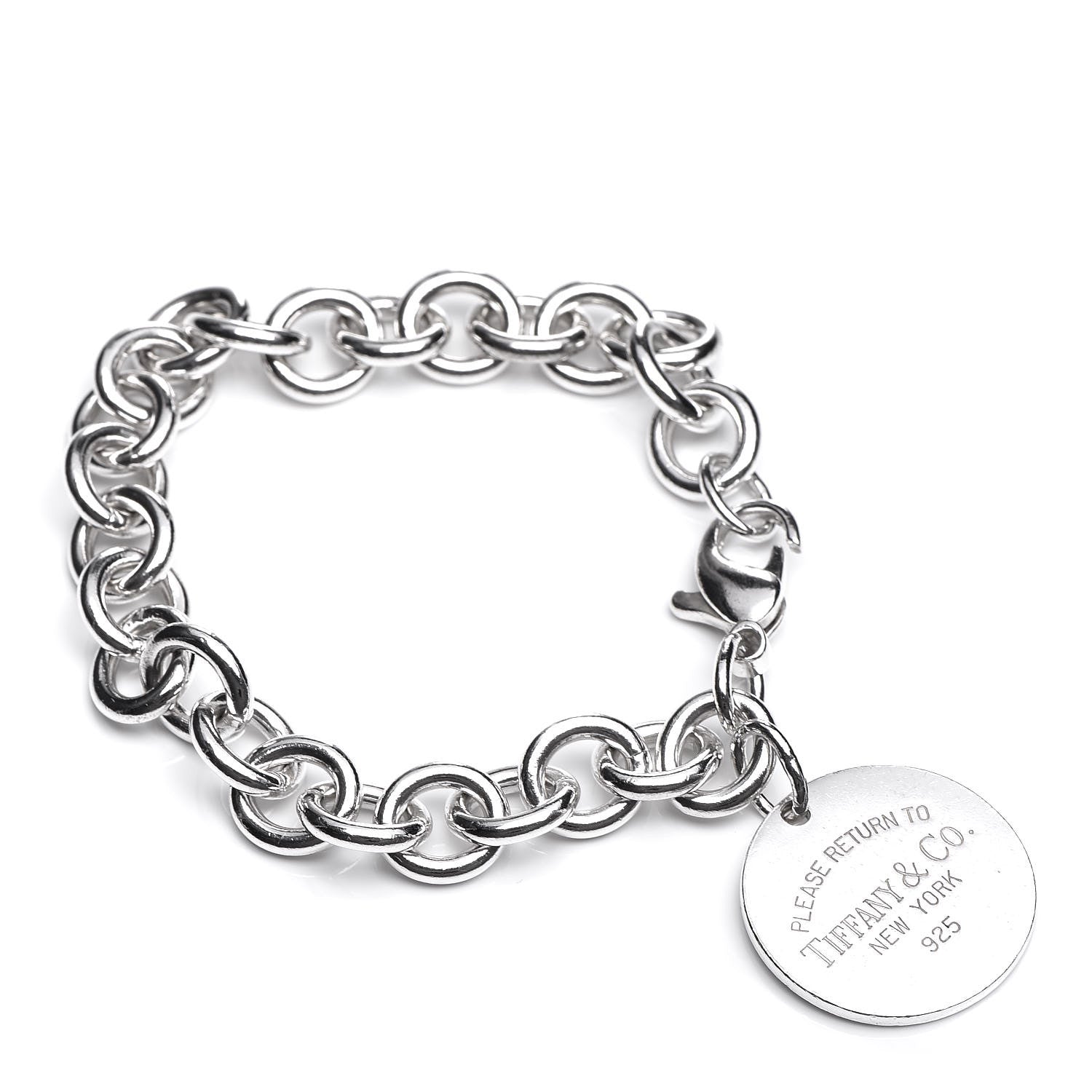 Tiffany Sterling Silver Return to Round Tag Charm Bracelet 1 of 5