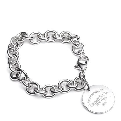 Tiffany Sterling Silver Return to Round Tag Charm Bracelet 1 of 5