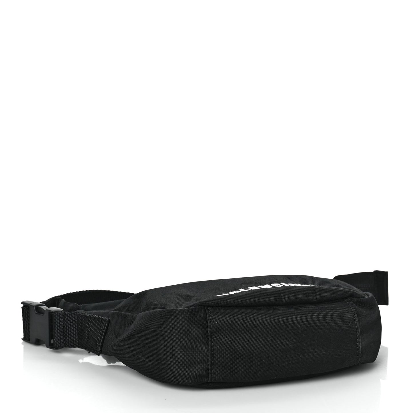 Recycled Sport Nylon Logo Embroidered Wheel Sling Bag Black White
