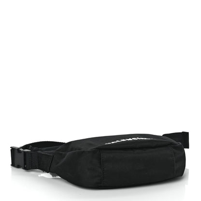 Balenciaga Recycled Sport Nylon Logo Embroidered Wheel Sling Bag Black White 4 of 8