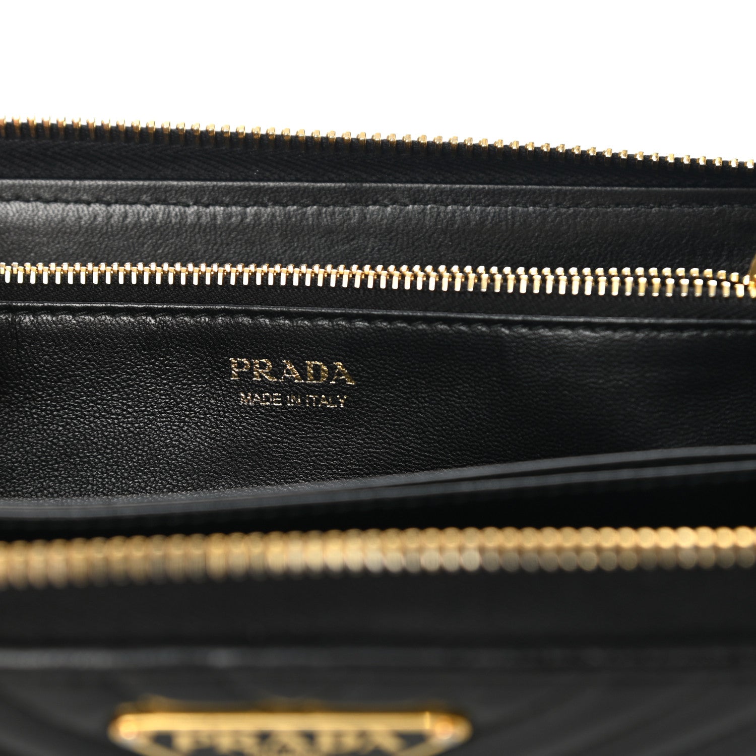 Prada Nappa Impunture Zip Around Wallet Black 6 of 13