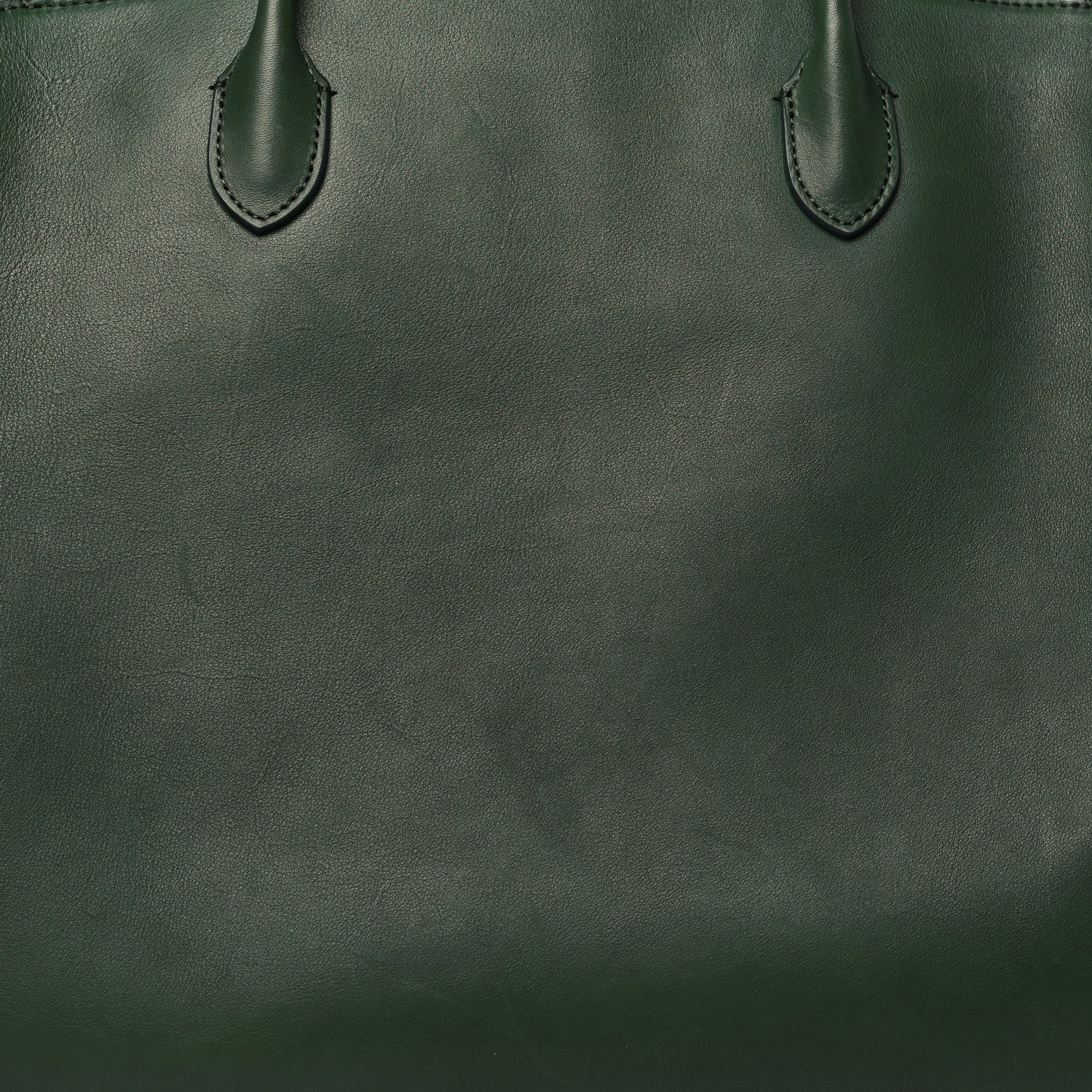 The Row Polished Saddle Calfskin Marlo Tote Bag Moss 7 of 9