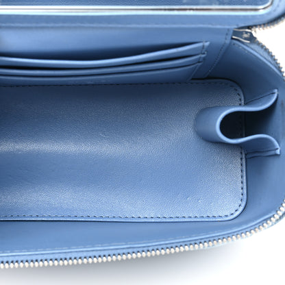 Chanel Denim Quilted Sweetheart Small Vanity Case With Chain Blue 5 of 13