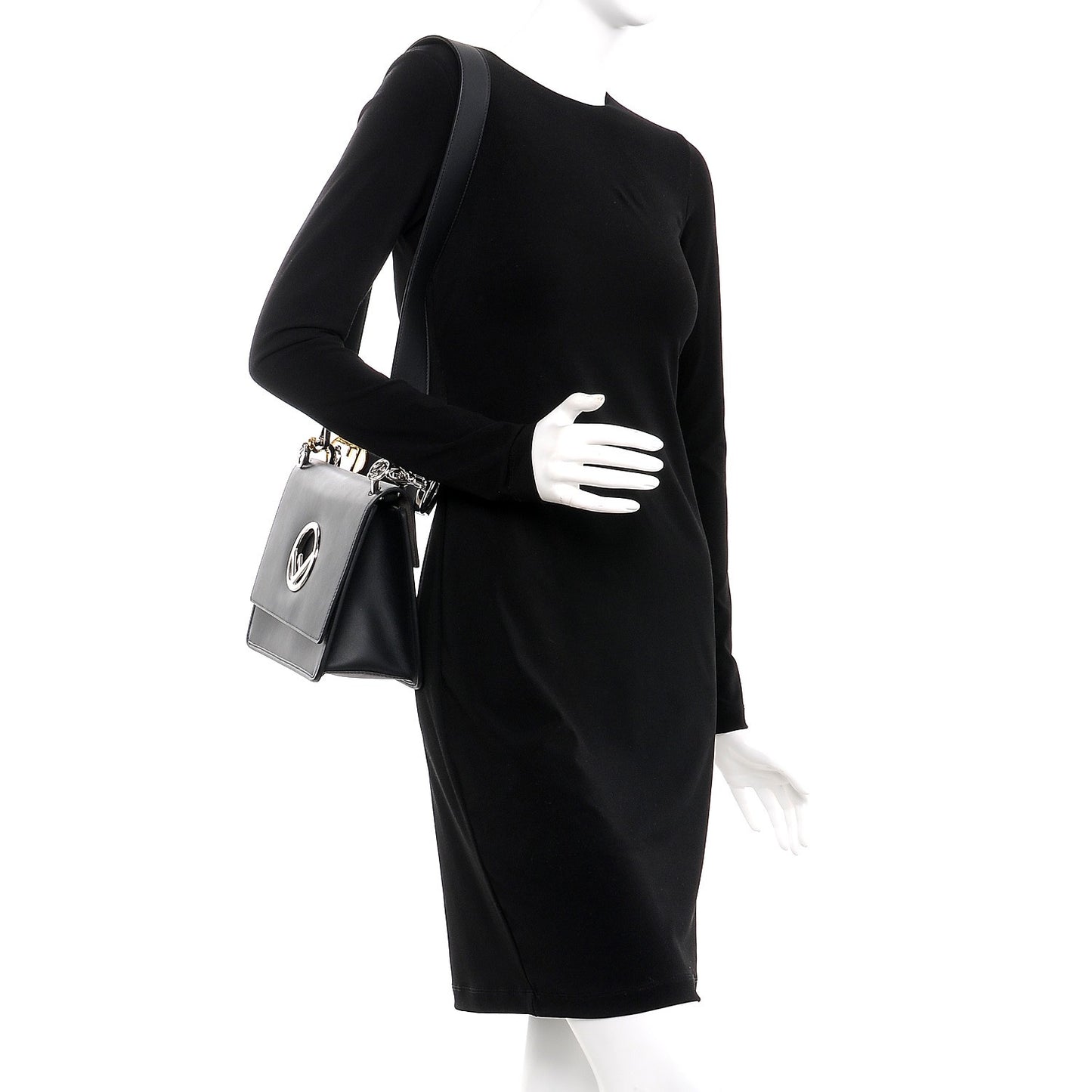 Vitello Century Opaco F is Fendi Kan I Shoulder Bag Black