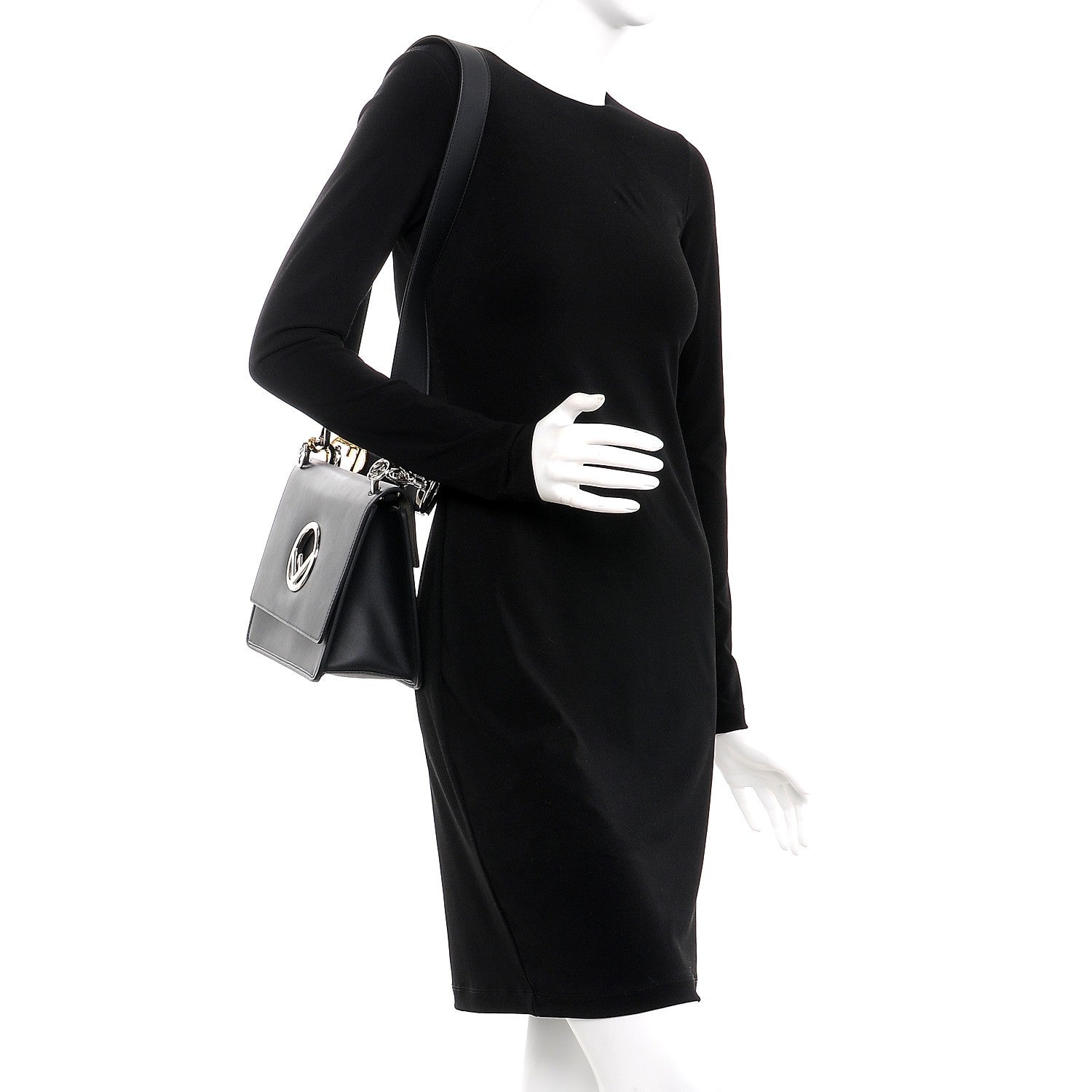 Fendi Vitello Century Opaco F is Fendi Kan I Shoulder Bag Black 2 of 7