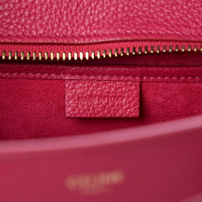 Celine Drummed Calfskin Nano Luggage Fuchsia 7 of 10