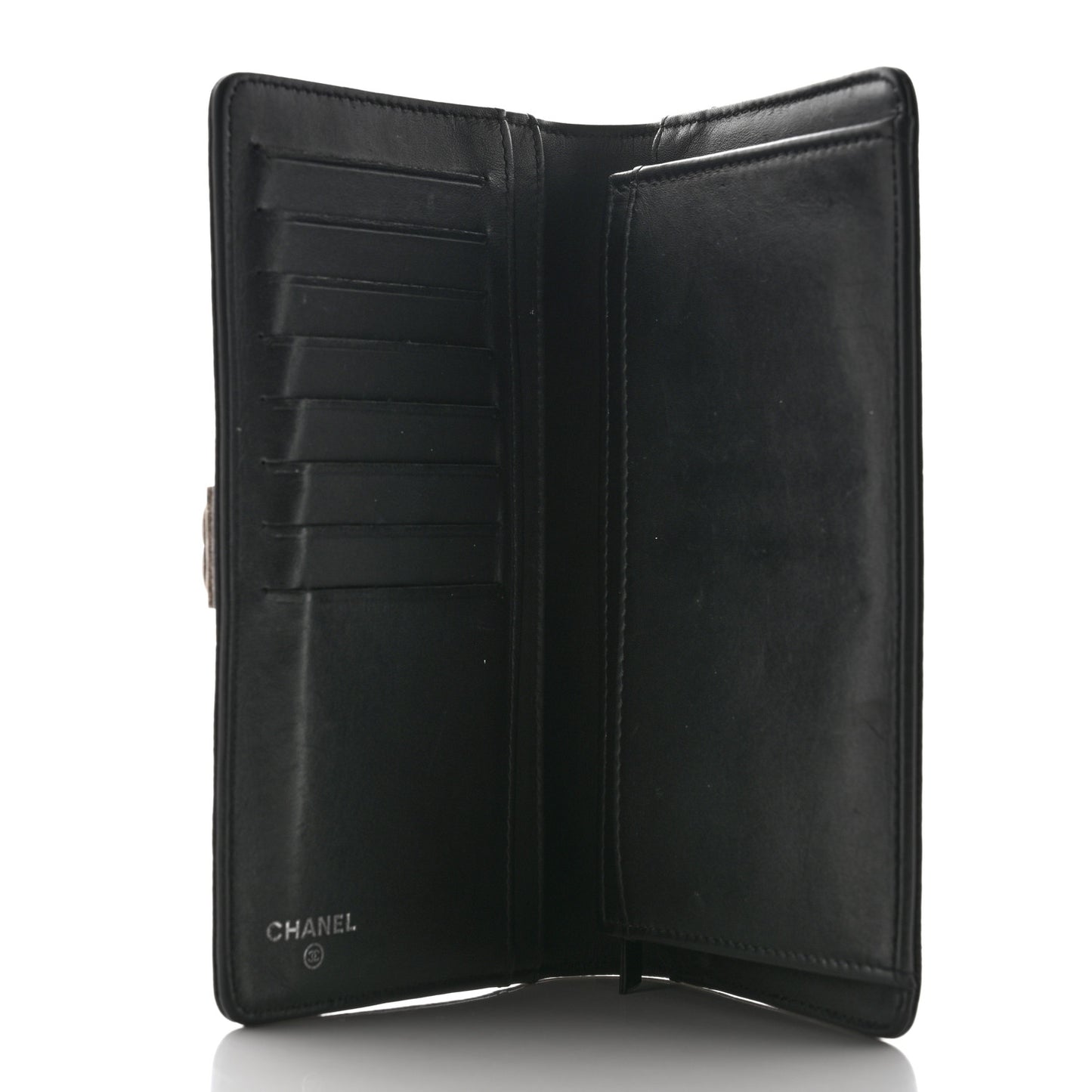 Caviar Quilted Boy Yen Wallet Black