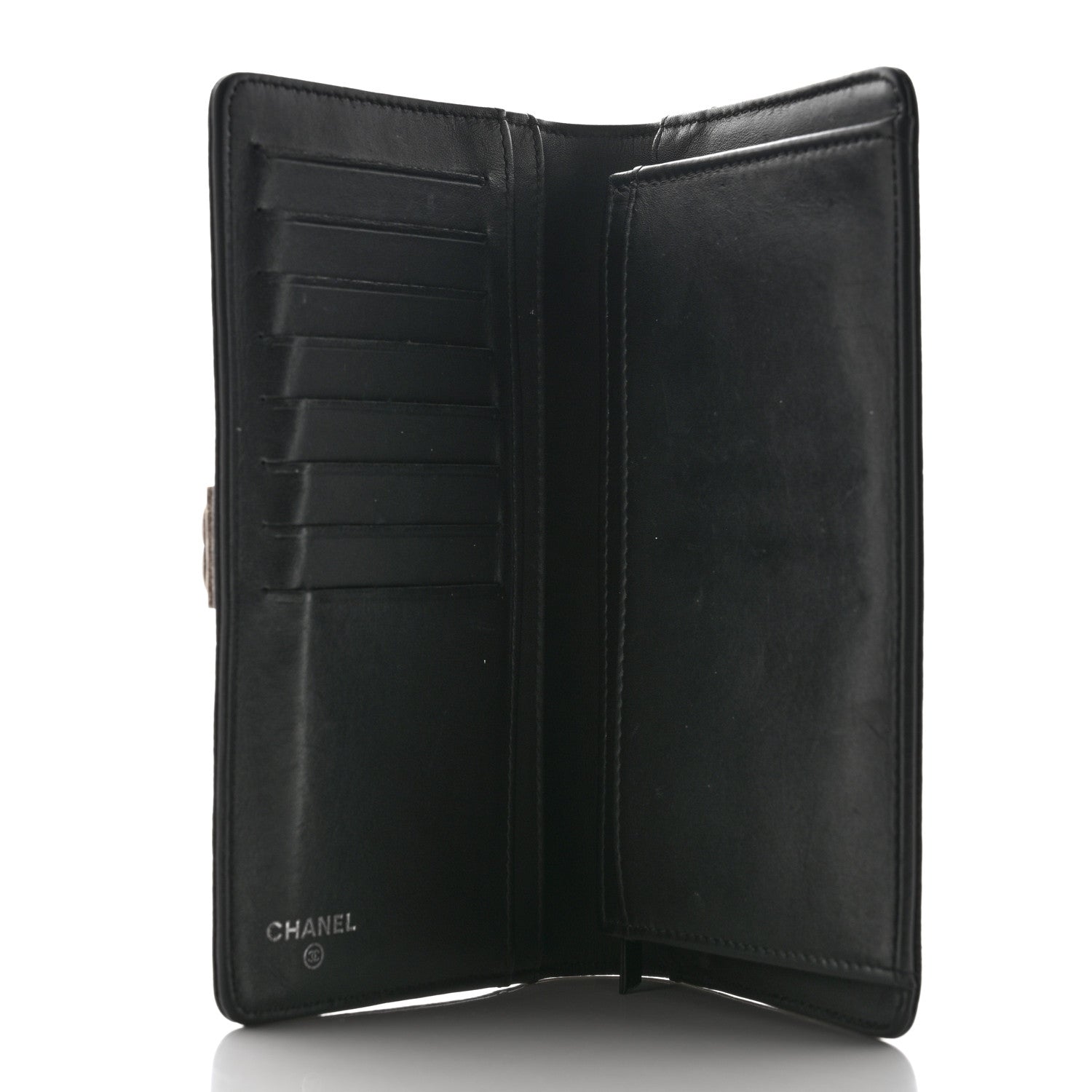 Chanel Caviar Quilted Boy Yen Wallet Black 6 of 11