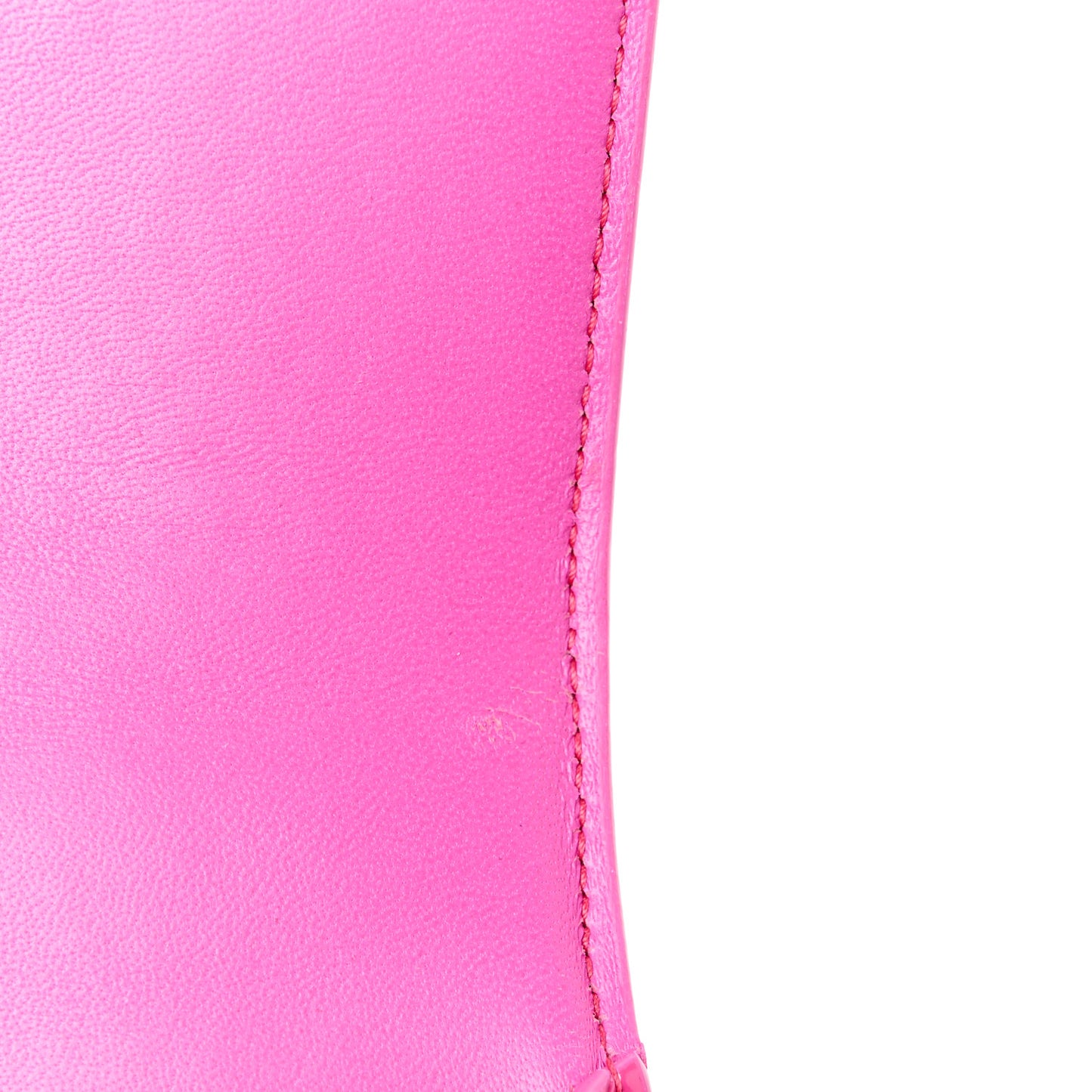 Shiny Calfskin Crocodile Embossed Small Hourglass Top Handle Bag Fuchsia