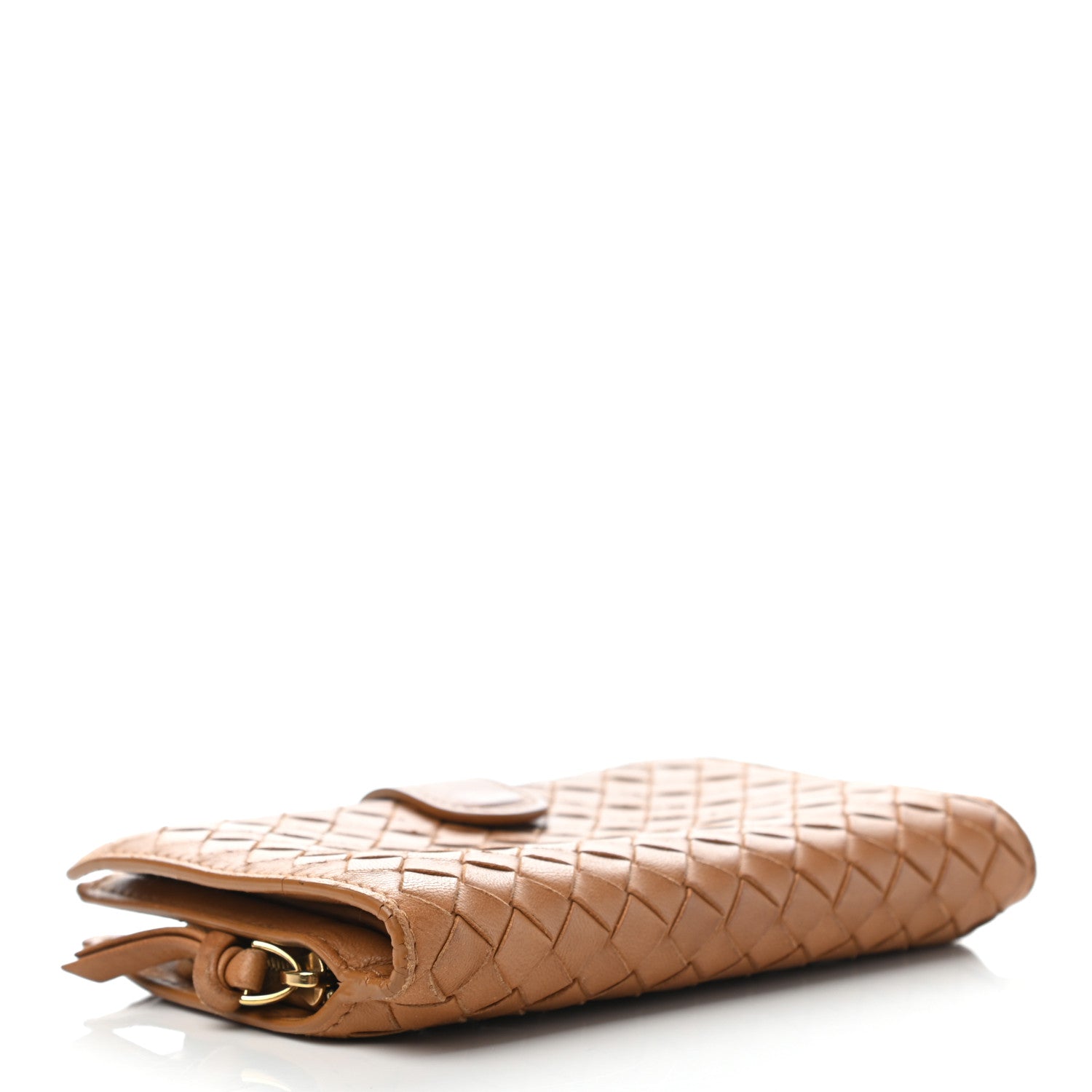 Bottega Veneta Nappa Intrecciato Continental Snap Wallet Noce 4 of 7
