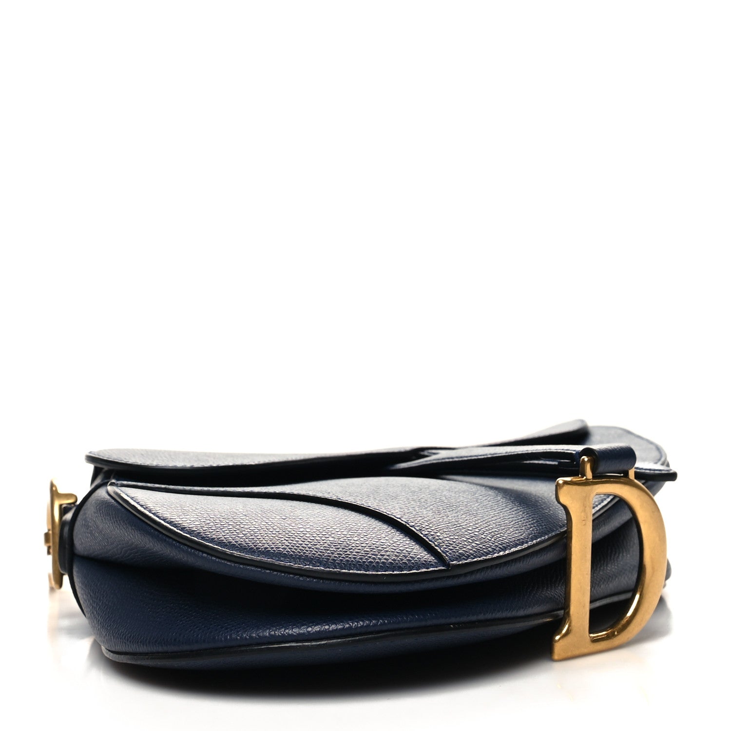 Christian Dior Grained Calfskin Saddle Bag Indigo Blue 4 of 10