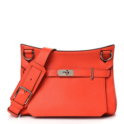 Hermes Taurillon Clemence Jypsiere 31 Orange Poppy 1 of 13