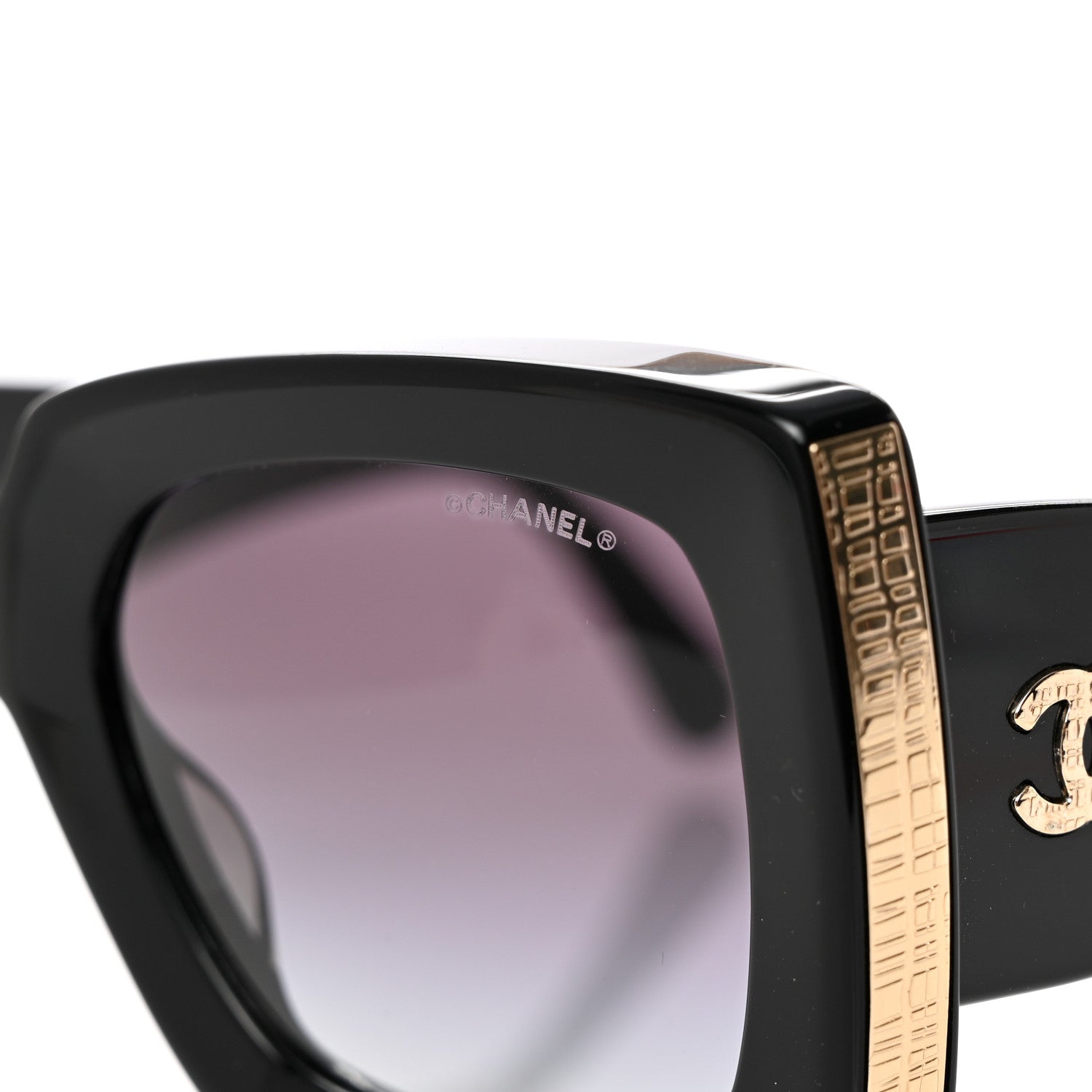 Chanel Acetate Rectangle Sunglasses 5435-A Black 5 of 8
